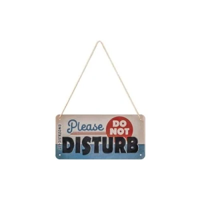Imagen de Nostalgic Art Cartel colgante retro, Do Not Disturb Letrero de advertencia como idea regalo, metálico, Diseño vintage para decoración, 10 x 20 cm