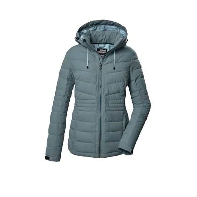 Imagen de killtec Mujer Chaqueta acolchada con capucha cremallera/chaqueta funcional repelente al agua KOW 10 WMN QLTD JCKT, blaugrau, 40, 41807 000