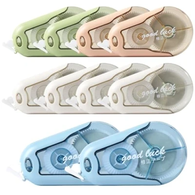 Imagen de Blendura Cinta Correctora, 10 Piezas Cintas Correctoras 20m x 5mm Correctora Roller con Capuchón Protector, Correction Tape para Material Escolar Oficina Hogar Estudiantes Adultos