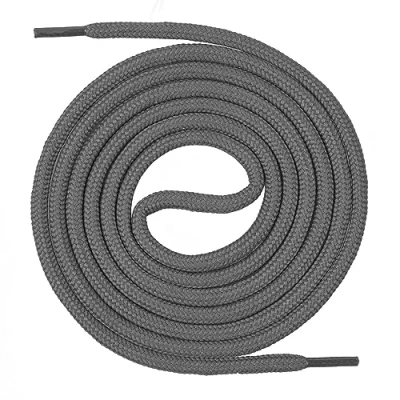 Imagen de Mount Swiss Cordones redondos de calidad para zapatos trabajo, senderismo y trekking, poliéster, diámetro 4,5 mm, muy resistente, color gris, longitud 170 cm