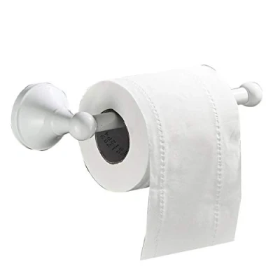 Imagen de Flybath Portarrollos de papel higiénico sin tapa latón para baño, barra montaje en pared, 20 cm, color blanco