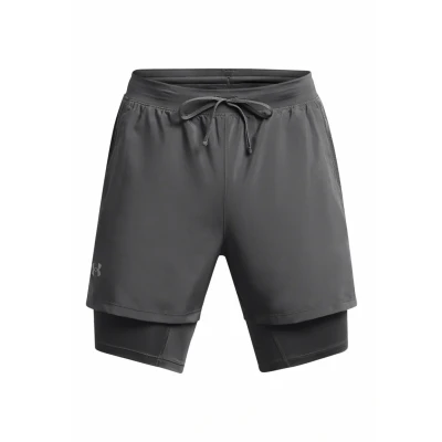 Imagen de Under Armour Launch 2IN1 Pantalón corto de deporte castlerock, Hombre, Talla: Large, Castlerock