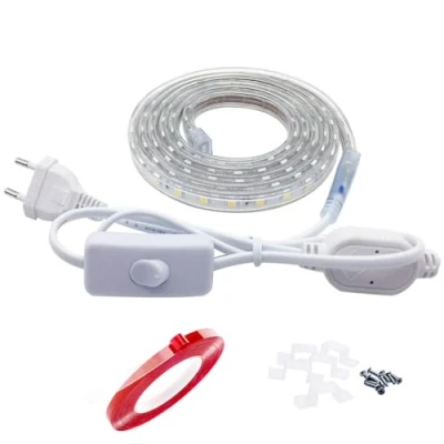 Imagen de Q.Laomi Tira Led con Interruptor, Impermeable IP65 de 220v Luces Led, 60 Led/m Tiras Para Interior y Exterior Iluminación, 2M, Blanco Cálido