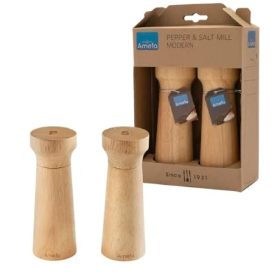 Imagen de Amefa Modern Wood Juego de molinillos sal y pimienta (2 piezas, madera)
