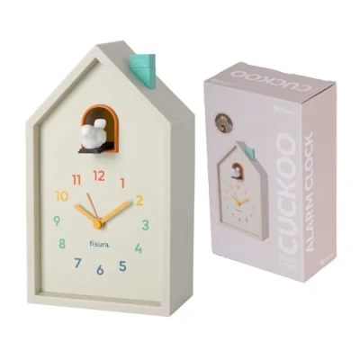 Imagen de Fisura Despertador Cuco casita Multicolor. analógico Original. de Agujas con botón Snooze y luz. 3 Pilas AA (no Incluidas)