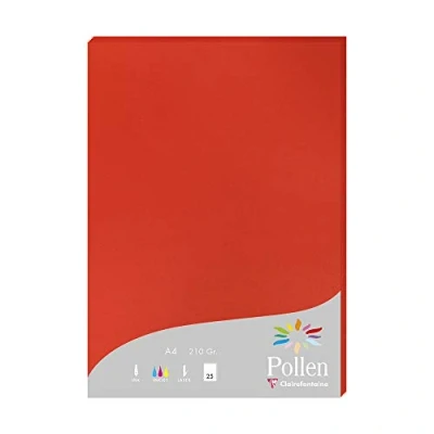 Imagen de Clairefontaine Pollen Papel de calco, 21 x 29, 7 cm, color rojo coral