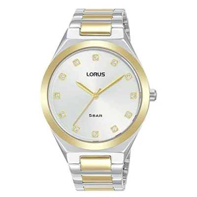 Imagen de Lorus Reloj Analógico de Cuarzo para Mujer con Pulsera Metal, Oro/Plata