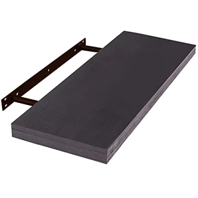 Imagen de EUGAD Estante Flotante de Pared Retro Estantería Madera Colgar Libro CD para Salon Dormitorio 60cm Negro 0125QJ