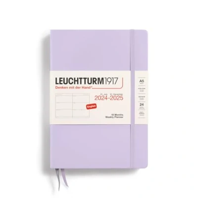 Imagen de LEUCHTTURM1917 370719 Agenda semana vista Medium (A5) 2025, 18 meses (07.2024 12.2025), Tapa Dura, Lilac, Inglés