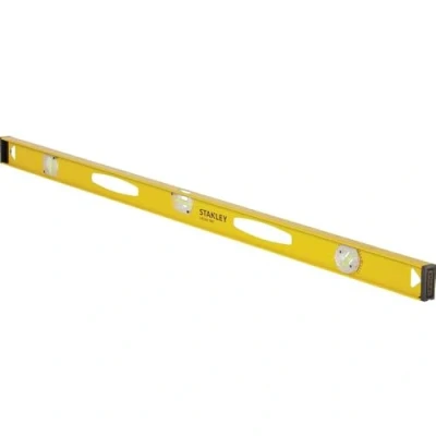 Imagen de STANLEY Nivel perfilado de aluminio, 120 cm, 3 burbujas (horizontal, vertical y graduable), regla en centímetros, extremos protectores, precisión +/ 1.5mm/m, 1 42 923