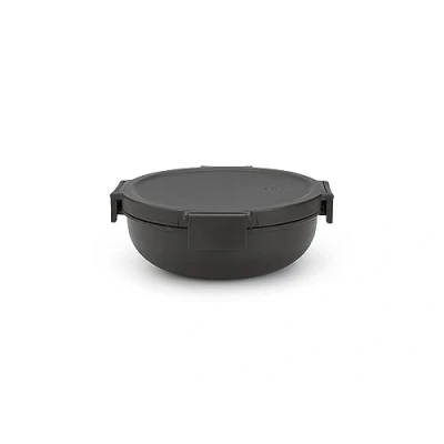 Imagen de Brabantia Make &amp; Take Ensaladera 1.3L Bandeja Extraíble para Condimentos Aliños Cierre de Clic Seguro Hermético Apta Congelador, Microondas Lavavajillas Gris oscuro