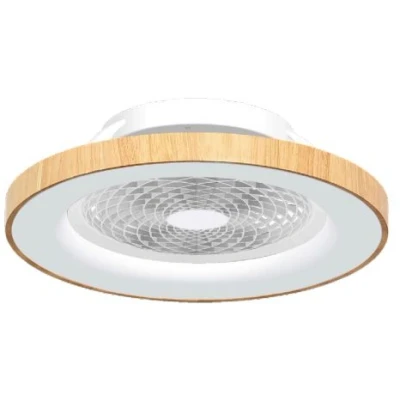 Imagen de Mantra Iluminación. Modelo NEPAL. Ventilador y plafón de techo 105 cm diámetro en color negro. Fuente luz LED 75W 2700K 5000K 7200lm. 35W