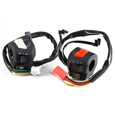 Imagen de Qiilu Interruptor de manillar motocicleta, 2 piezas Universal 7/8 &#039;&#039; control señal giro bocina motocicleta Popular