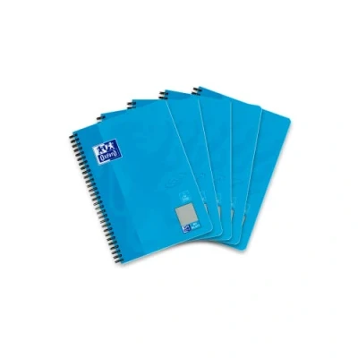 Imagen de Oxford Touch Cuaderno de notas (5 unidades, B5, cuadriculado, con borde izquierdo, 80 hojas), color azul
