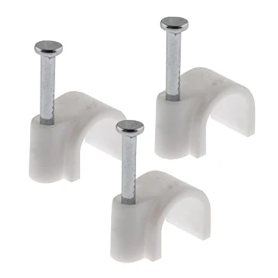 Imagen de SeKi Abrazadera para clavos, 12 mm, 100 unidades, color blanco