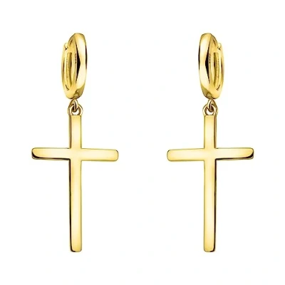 Imagen de SOFIA MILANI Pendientes para Mujeres en Plata de Ley 925 Chapados Oro Pendiente Colgante Cadena Bolas Cruzadas E2063