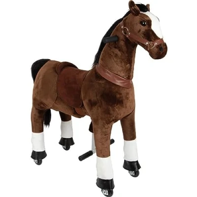 Imagen de small foot Caballo de Montar con Ruedas Felpa, Caballito Juguete, hasta 50kg, para niños a Partir 5 años, 12462