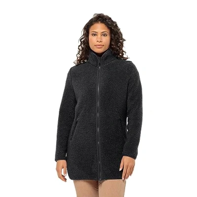 Imagen de Jack Wolfskin High Curl Coat W Chaqueta de Forro Polar, Negro, XS para Mujer