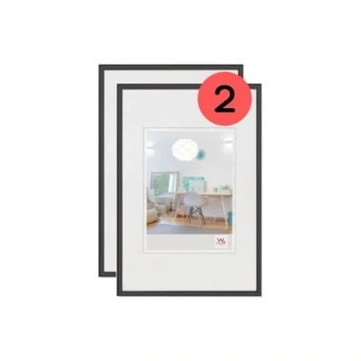 Imagen de walther design KV060BD Nuevo marco de fotos plástico Lifestyle, 50x60 cm, negro, paquete 2