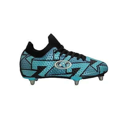 Imagen de Optimum Aztec Botas de rugby 6 pernos, movilidad y precisión superiores, comodidad ligera, ajuste seguro, tracción mejorada para un movimiento ágil, tallas 1 13, color azul, Blue, 39 EU