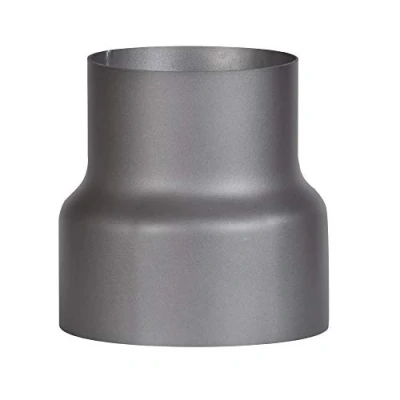 Imagen de FIREFIX RD150/Ü1 Pieza de transición (reducción) para Tubos Humo 2 mm Grosor, Lacado en Gris Oscuro, 150 Conector Horno a 120 conexión Pared, Negro