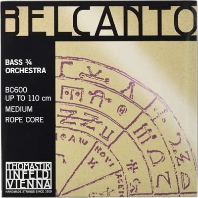 Imagen de Thomastik Cuerdas para Contrabajo Belcanto Rope Core afinación Orquesta juego 3/4 mediana escala 1040 1060 mm / 41 41.7&quot;