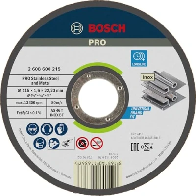 Imagen de Bosch 2 608 600 215 Disco de corte recto Expert for INOX AS 46 T BF, 115 mm, 1,6 mm (pack 1)