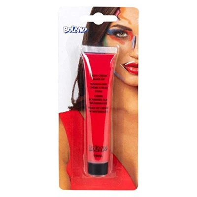 Imagen de Boland cream make up red 19ml (45006) 44987 Aqua Crème rojo, 19 ml, en tubo, maquillaje a base de agua, fiesta temática, carnaval, Halloween, color