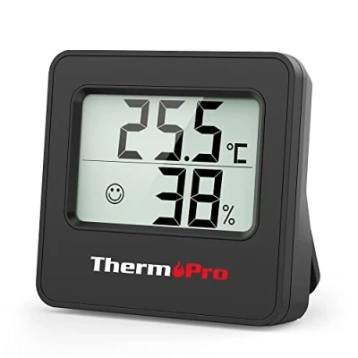 Imagen de ThermoPro TP157 Termómetro Digital Casa Preciso y Compacto, Medidor de Humedad con Indicador Confort, Negro