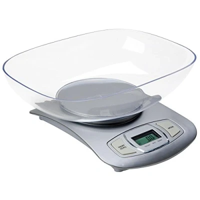 Imagen de Adler AD 3137w Báscula de Cocina Digital con Pantalla LCD, Alta Precisión 1Gr, Hasta 5 Kg, Bowl medidor,