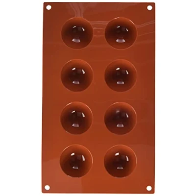 Imagen de silikomart SF004 Moldes de Silicona para Monoporciones SEMISFERA, Antiadherente, 8 Cavidades, Pack 1 Molde Reposteria, Ø 50 h 25 mm, Made in Italy
