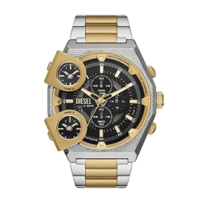 Imagen de Diesel Reloj para hombre Sideshow, movimiento de cuarzo dos agujas, caja acero inoxidable bicolor 51 mm con correa inoxidable, DZ7476