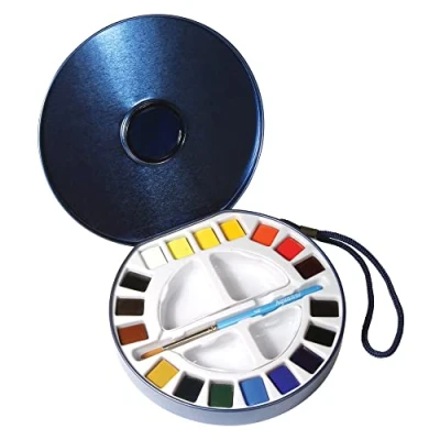 Imagen de Daler Rowney Aquafine Acuarela Estuche 18 unidades + 1 Mini Pincel 2 Paletas