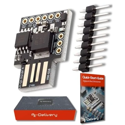 Imagen de AZDelivery Placa de Desarrollo Digispark Rev.3 Kickstarter ATTiny85 con USB Compatible Arduino E Book Incluido!