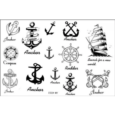 Imagen de LuTech Nautical Anchor Tatuaje temporal resistente al agua