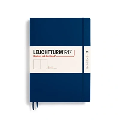 Imagen de LEUCHTTURM1917 359870 Libreta de notas Master Classic (A4+) tapas duras, 235 páginas numeradas, azul marino, lisa