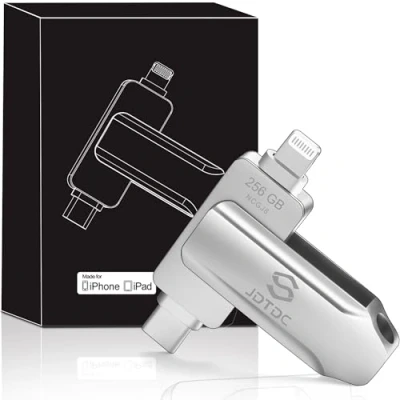 Imagen de JSL JDTDC Memoria USB para iPhone Certificación MFi Apple 256GB Almacenamiento Externo 15 Pen Drive Lightning iPad Flash