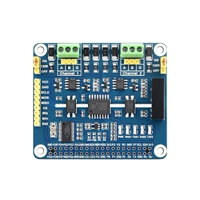 Imagen de Waveshare 2 Channel Isolated RS485 Expansion Hat for Raspberry Pi SC16IS752+SP3485 Solution with Multi Onboard Protection Circuits