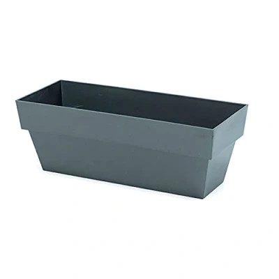 Imagen de JARDINERA LIMITED 10x25cm ANTRACITA PLASTIKEN