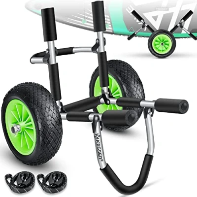 Imagen de KESSER® Carro de Transporte Tablas Surf Sup Kayak Acolchado Plegable neumáticos PU 10 Pulgadas Aluminio