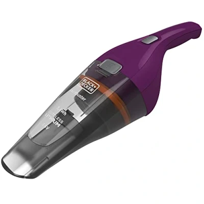 Imagen de Black+Decker NVC115W QW Aspirador de Mano sin Cable, Batería Litio 3.6V (1.5Ah) Dustbuster, con acción ciclónica y Capacidad almacenaje 385ml, Morado