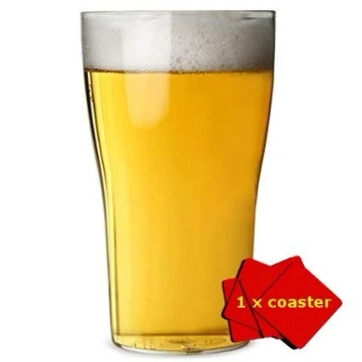 Imagen de Dishwasher Safe Set of 6 Unbreakable Reusable Polycarbonate Plastic Pint Glasses Tulip Shaped (568ml / 20oz)