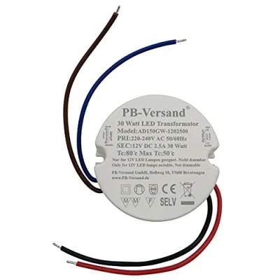 Imagen de Transformador LED de 30 W, 12 V CC, redondo, circular, fuente alimentación, balasto