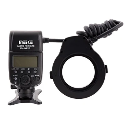 Imagen de Meike MK 14EXT Flash Macro para Nikon D90, D800, D7000 y D5200 (i TTL 2 LED)