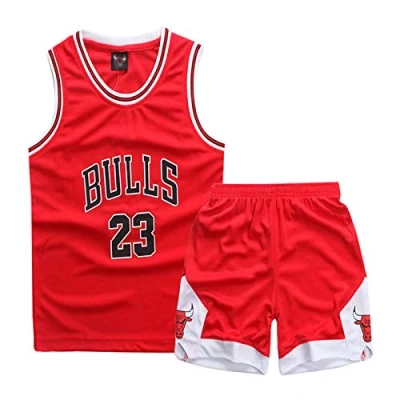 Imagen de Juego Baloncesto Niño de 2 Piezas, Camiseta sin Mangas y Pantalones, Trajes Conjunto Niños, 1 Top Camiset+ Pantalón Cortos para 9 10 Años, Rojo, XL