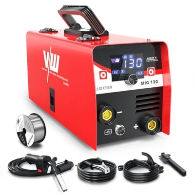 Imagen de Soldador de Hilo sin Gas 130A, Máquina soldar Mig con Función Soldadura por Electrodo, Grupo Mag Portátil Alambre, IGBT, VECTOR WELDING