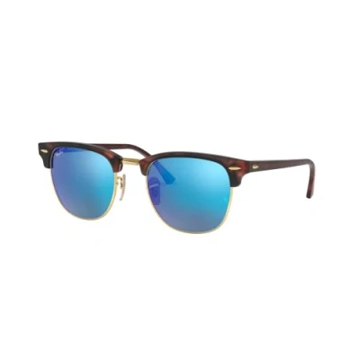 Imagen de Ray Ban Clubmaster Gafas de sol para hombre, Marrón (Marco: Havana, Vidrio: Azul Flash 114517), 51 milímetros