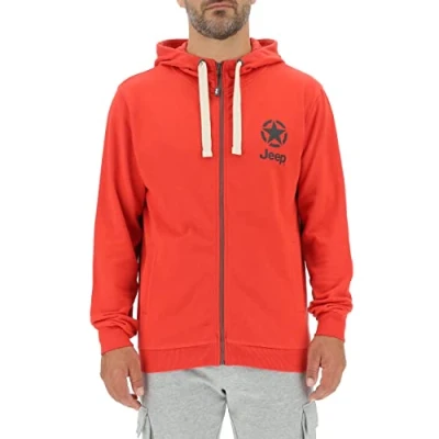 Imagen de JEEP O102572 R699 J Man Hooded Sweatshirt Full Zip Star&amp;JEEP Small Print J22W Hombre Mars Red/Black XL