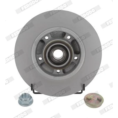 Imagen de FERODO DDF2820C 1 Disco de freno 260 8 5 114,3 macizo con juego cojinetes rueda, anillo sensor ABS RENAULT: Megane 4, IV Berlina
