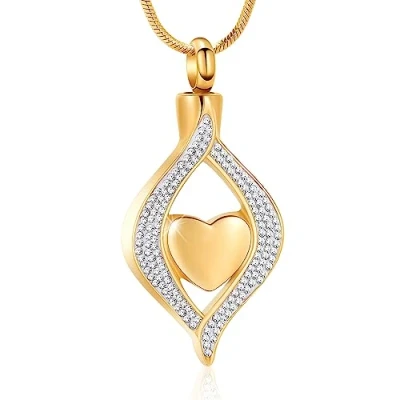Imagen de Joyas de cremación para cenizas The Eye of My Heart Keepsake Memorial Jewelry for Urn Necklace Colgante acero inoxidable con cadena 20 pulgadas